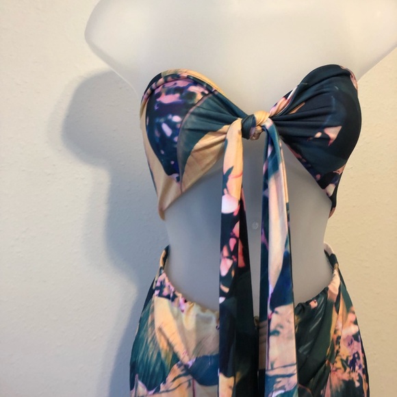 ABSTRACT PRINT STRAPLESS PARTY DRESS ASOS - Picture 2 of 4